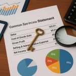 Common size income statement analysis visual showing percentages and business profitability insights