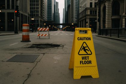 Chicago building exterior highlighting potential hazards related to premises liability cases
