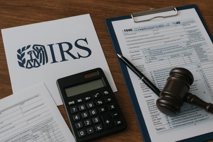IRS tax document with overdue stamp and calculator representing common taxpayer problems