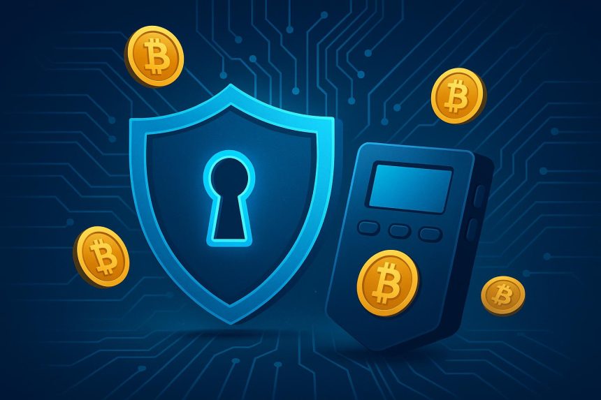 Illustration of a secure crypto wallet interface highlighting security features in digital finance