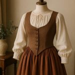 Elegant, period-inspired fashion garments highlighting thoughtful craftsmanship and vintage style