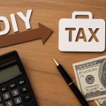 Calculator, tax documents, and financial charts representing the shift to professional tax management