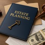 Estate planning documents, pen, and keys symbolizing secure long-term financial planning