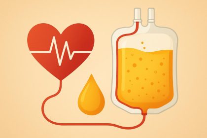 Blood plasma donation bag and equipment highlighting the importance of plasma in medical treatments