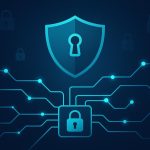 Abstract network with digital locks representing cybersecurity and data breach prevention strategies