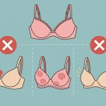 Bras suitable for lumpectomy recovery displayed on a bed with supportive features highlighted