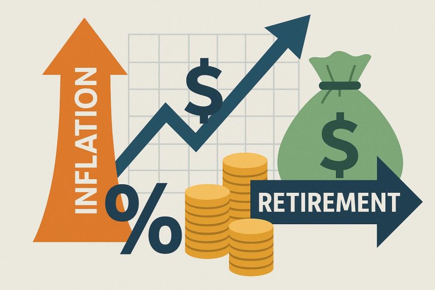 Financial charts illustrating inflation and interest rate trends affecting retirement planning