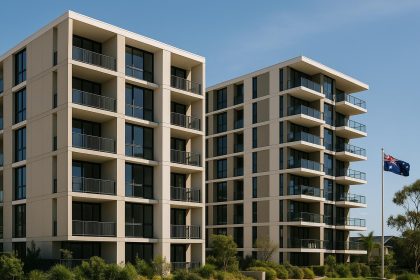 Modern Australian apartment buildings highlighting built-to-rent housing developments
