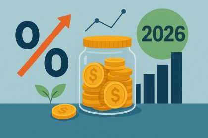 Stack of coins and financial chart illustrating impact of interest rates on savings strategies