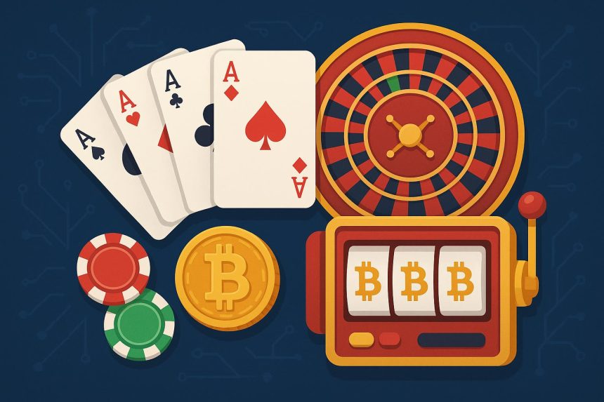 Cryptocurrency casino interface featuring provably fair gaming options and digital coins