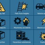 Industrial workers operating machinery in a factory highlighting common workplace accident hazards