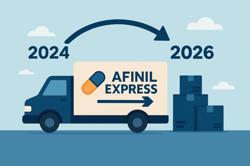 Afinil Express logo with updated branding highlighting new features and user benefits