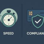 Digital payment icons balancing speed and regulatory compliance for online service platforms