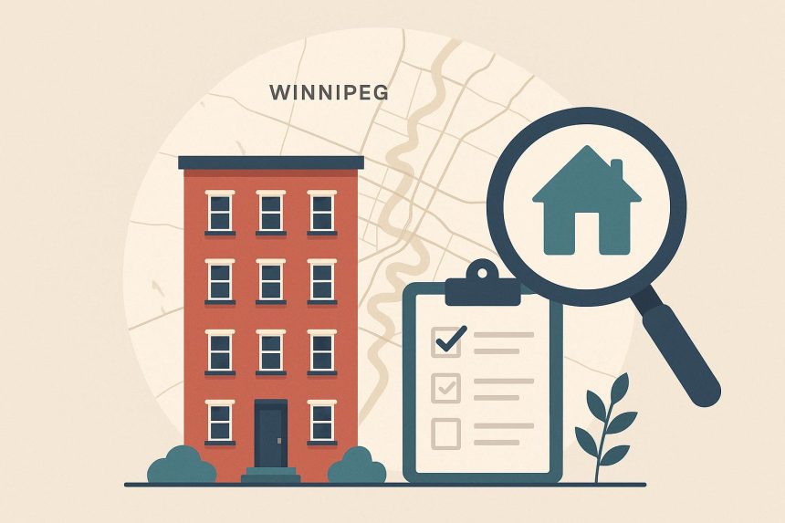 Modern Winnipeg apartment buildings with rental signs, representing stress-free apartment searching