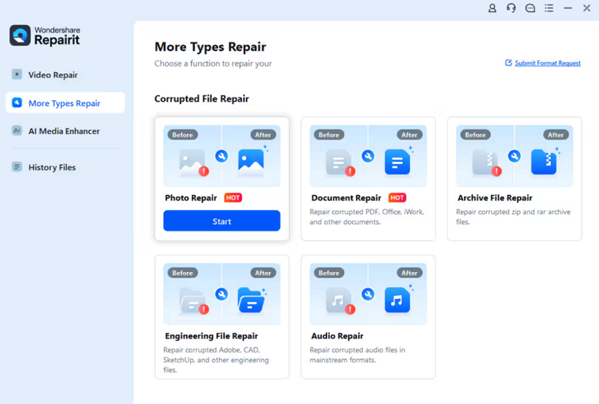 access Repairit photo repair