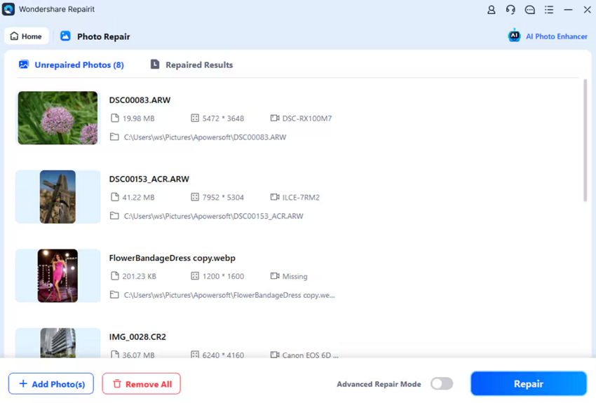 repair corrupted photos