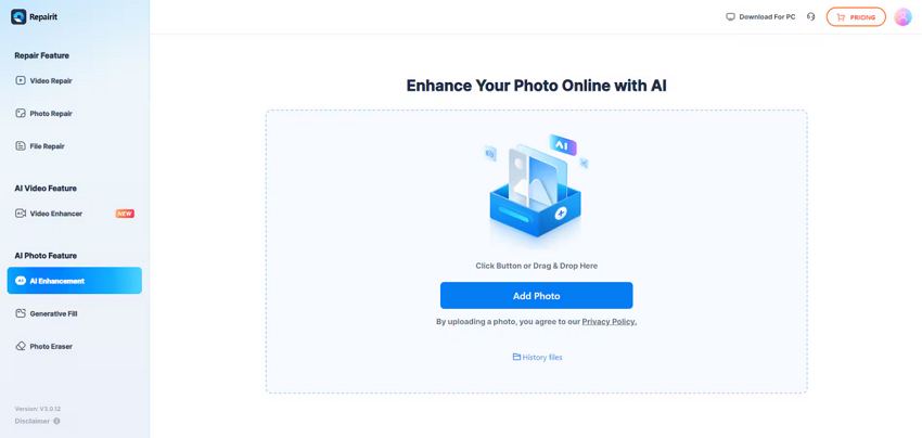 access repairit photo enhancer online
