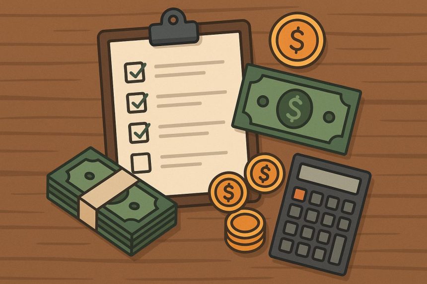 Stack of dollar bills, loan approval stamp, and financial documents representing quick loan types