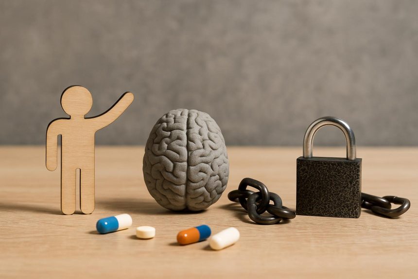 Symbolic representation of addiction recovery, hope, and understanding for those overcoming substance use