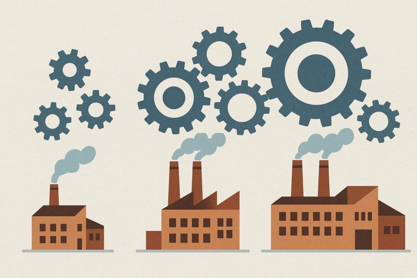 Advanced machinery undergoing preventive maintenance in a large-scale manufacturing facility