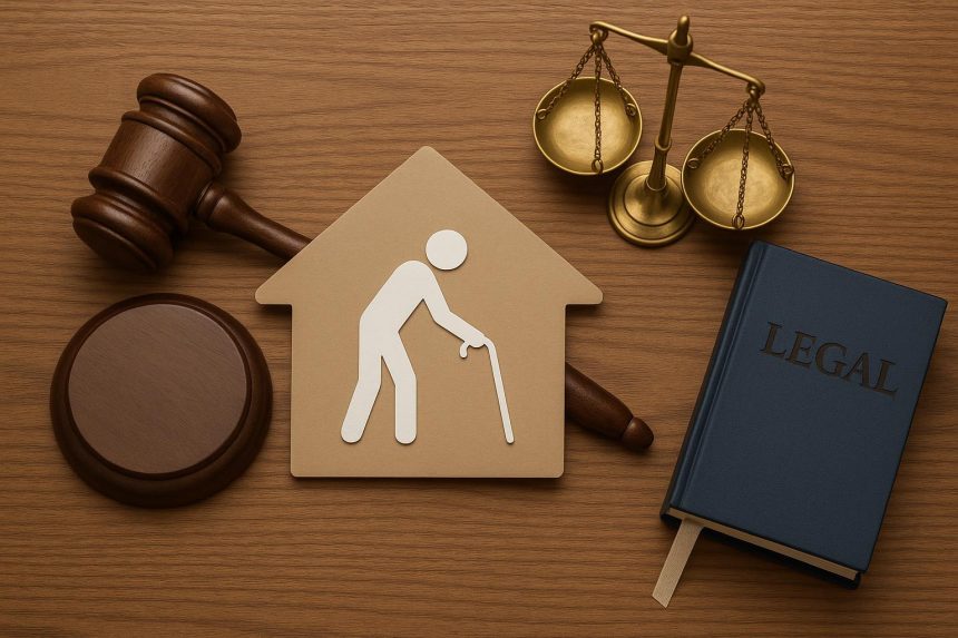 Gavel and medical documents symbolizing legal guidance for nursing home issues