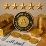 Gold bars and coins representing Augusta Precious Metals’ strong reputation in precious metals investing