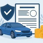 Car insurance policy document, car keys, and calculator representing correct IDV selection