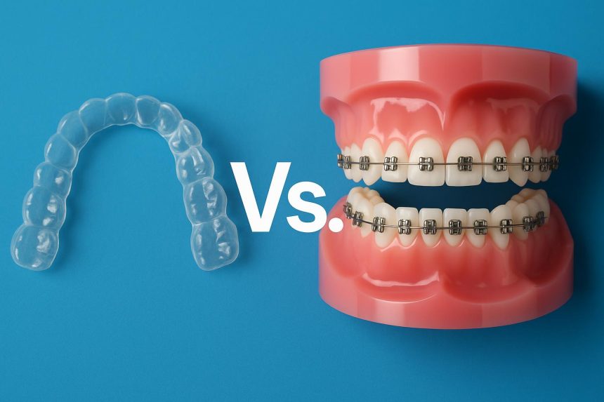Clear aligners and traditional metal braces comparison for orthodontic treatment in St. Louis