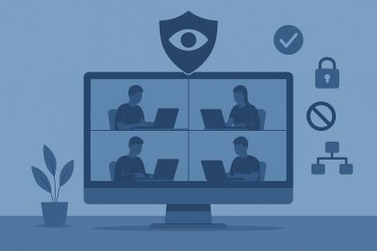 Dashboard with charts and graphs illustrating ethical employee monitoring software practices