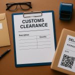 Customs paperwork and stamps representing clear documentation for efficient customs clearance