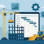 Digital project management software optimizing construction site workflow and efficiency