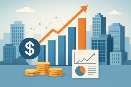Modern office buildings representing commercial real estate investment growth and market trends