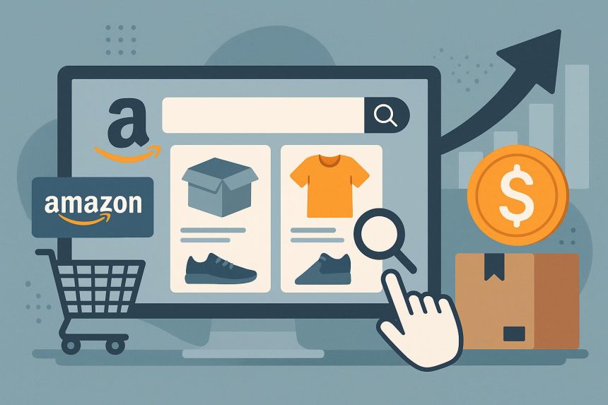 Amazon paid search ads displayed on e-commerce platform influencing online shopping decisions
