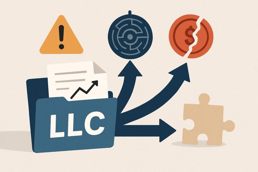 New LLC owner reviewing financial documents and facing first-year business challenges