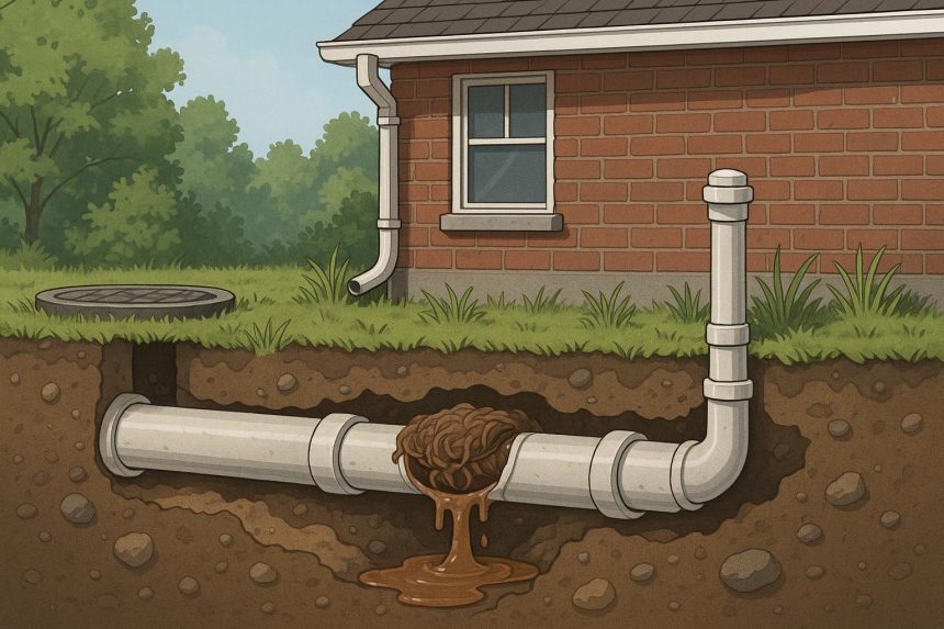 New Haven residential neighborhood near sewer drains, highlighting signs of potential sewage issues