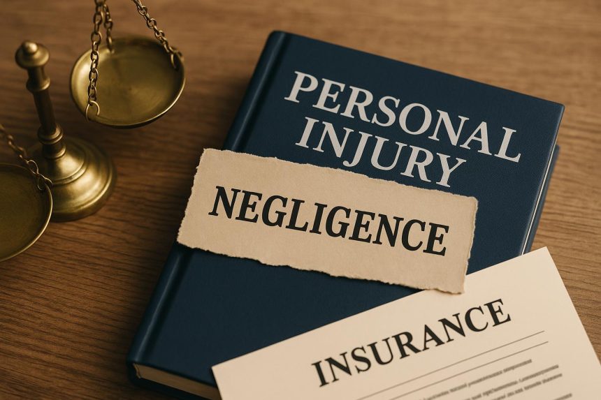 Gavel, legal documents, and scales of justice representing negligence in Ontario personal injury law