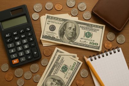 Stack of cash and coins on a table symbolizing quick and practical ways to get money fast