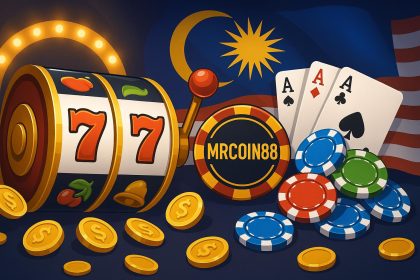 MrCoin88 online iGaming platform interface with Malaysia-themed graphics and gaming icons