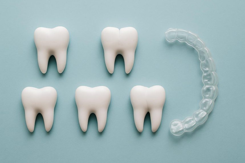 Clear aligners correcting dental issues for improved smiles in Johns Creek orthodontic treatment