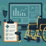 Digital dashboard displaying DME and O&P software streamlining medical equipment management