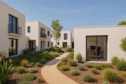 Modern housing complex in Portugal designed for remote work and sustainable living communities