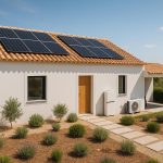 Modern smart energy home in Portugal with solar panels and green technology systems