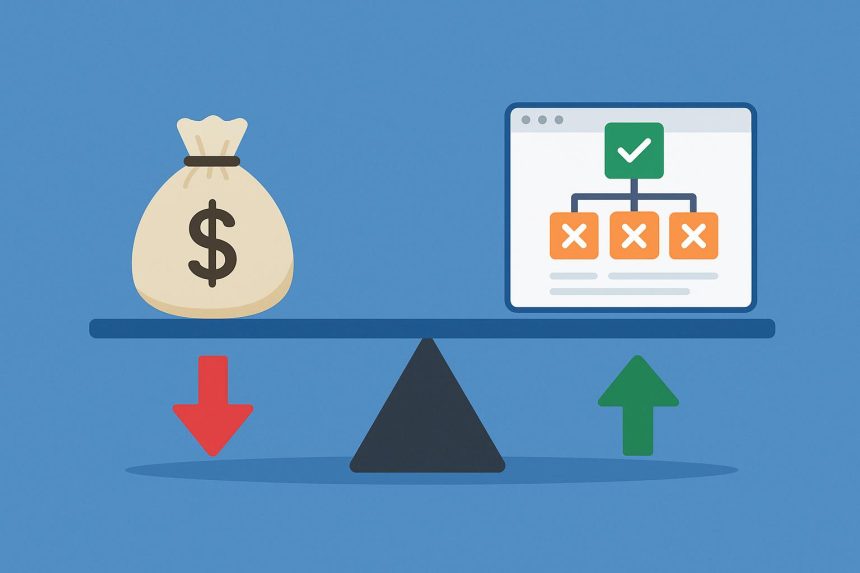 Graph comparing integration testing costs with savings from prevented software defects