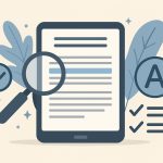 Open book and digital tablet symbolizing clear, accessible content and SEO-friendly writing