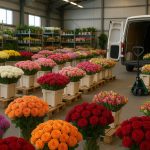 Colorful fresh bouquets displayed at Dubai flower market for retail and floral delivery in the UAE
