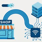 Modern small business office using high-speed internet with connected devices and cloud technology.