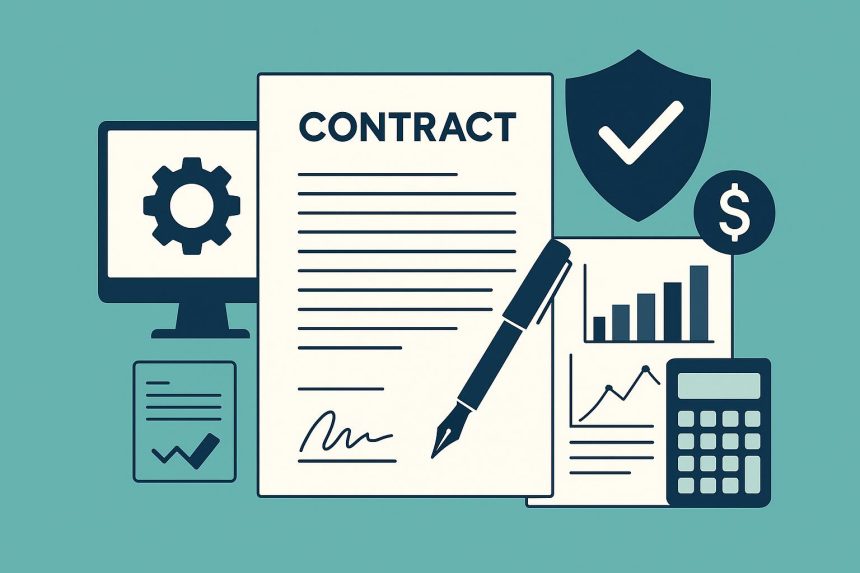 Legal contracts software dashboard displaying analytics for finance team accuracy improvement