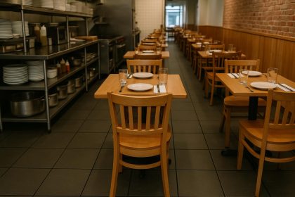 Organized restaurant dining tables showcasing efficient single table setup for high-volume service