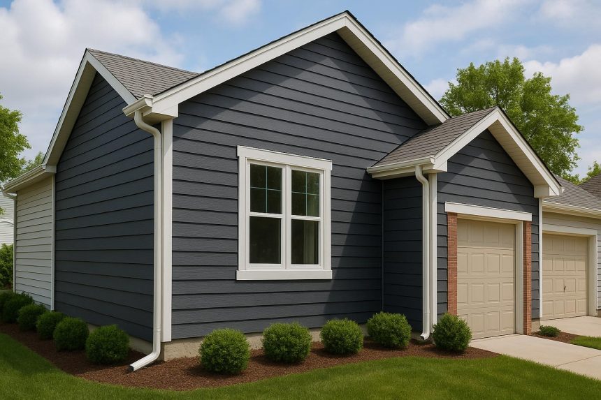 Modern home in Omaha showcasing various siding options including vinyl, wood, and fiber cement
