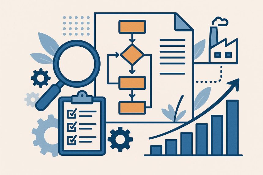 Workflow chart illustrating business process automation and improved operational efficiency strategies